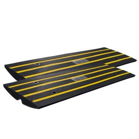 Curb Ramp, 2 Pack, 2.6" Rise, Rubber Driveway Ramps, Heavy Duty 33069 lbs Weight Capacity Threshold Ramp