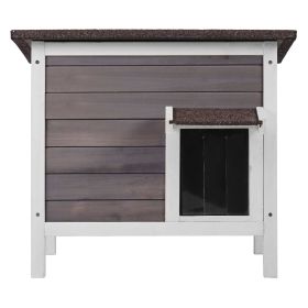 Outdoor Cat House Weatherproof, Feral Cat Shelter for Multiple Cats, Outdoor Wooden Cat Rabbit House with All-Round Foam Insulated, Open Roof