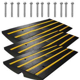 Curb Ramp, 3 Pack Rubber Driveway Ramps, Heavy Duty 33069 lbs Weight Capacity Threshold Ramp