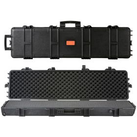 Rifle Case, Rifle Hard Case with 3 Layers Fully-protective Foams, 50 inch lockable Hard Gun Case with Wheels, IP67 Waterproof & Crushproof