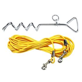 Ground Stake Fixed Dog Leash Allows Your Beloved Dog To Play More Freely (Option: Bright yellow-9M)