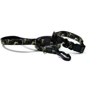 UV Printing Camouflage Embossed Pet Leash Set Is A Perfect Combination Of Style And Functionality Specially Designed For Pets' Outdoor Activities (Option: Green-25mm)