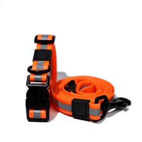 Reflective Leash Set It Can Reflect Light Sources Effectively Enhancing The Safety Of Pets During Outdoor Outings (Option: Orange-20mm)
