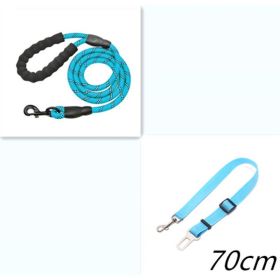 Reflective Dog Leash Nylon Pet Dog Leash Rope For Small Medium Large Dogs Walking Training Pet Suppiles (Option: Blue set)