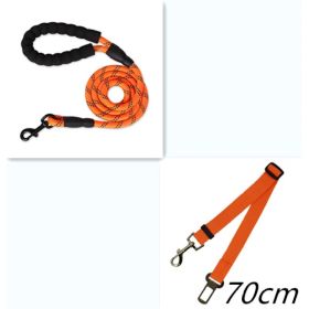 Reflective Dog Leash Nylon Pet Dog Leash Rope For Small Medium Large Dogs Walking Training Pet Suppiles (Option: Orange set)