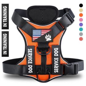 Reflective Breathable Solid Color Polyester Dog Strap (Option: Orange-XS)