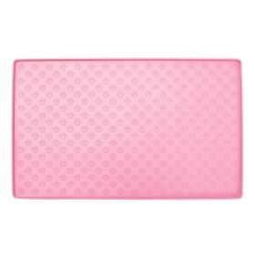 Spot Pet Mat, Waterproof And Easy To Clean Silicone Dog Mat, Cat Mat, Square Pet Placemat, Pet Supplies (Option: Pink-large)