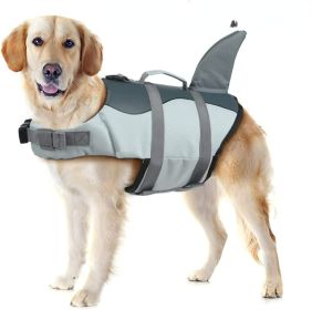 Dog Life Jacket Shark; Dog Lifesaver Vests with Rescue Handle for Small Medium and Large Dogs; Pet Safety Swimsuit Preserver for Swimming Pool Be (colour: Rose, size: XL)