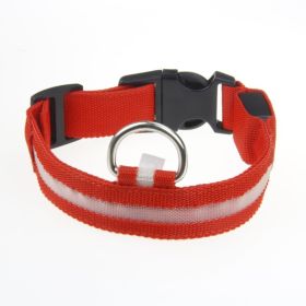LED Luminous Pet Dog Collar Night (Option: Red Light-XS)