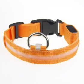 LED Luminous Pet Dog Collar Night (Option: Orange Light-Rechargeable XL)